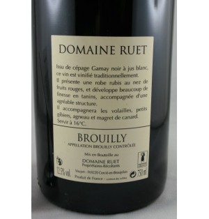 75CL  VOUJON 2013  12.5pourcent -BROUILLY-    DOMAINE RUET 