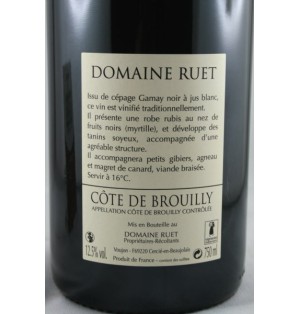 75CL TRADITION 12.5pourcent 2012  -C.DE BROULLY-  DOMAINE RUET