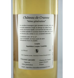 6eme Génération 75cl 2009 LOUPIAC DOM. de Cranne Bio