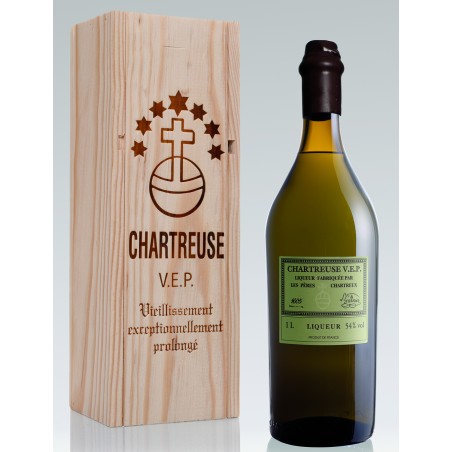 VEP VERTE 100CL  54°  CHARTREUSE  CAISSE BOIS