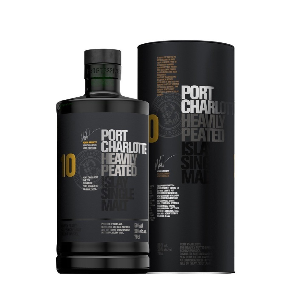 PORT CHARLOTTE HEAVY PEATED 10 ANS 70CL - 50%Alc.