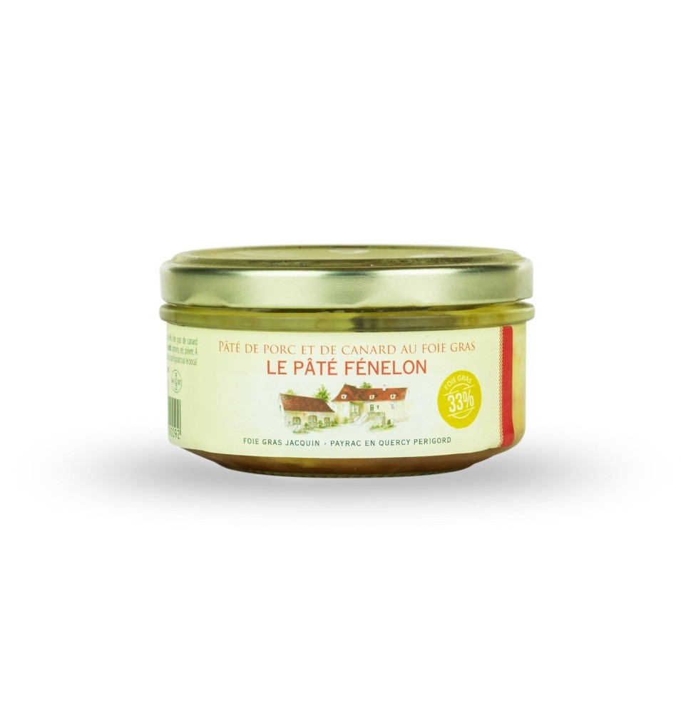 PATE FENELON 130G-JACQUIN-PORC ET CANARD FOIE GRAS 33%