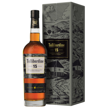 TULLIBARDINE 15 ANS-70CL-SINGLE MALT-HIGHLAND-ECOSSE-43% ALC