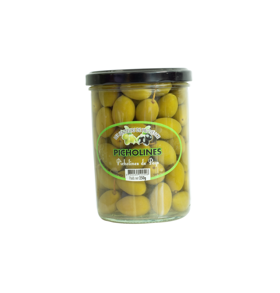 OLIVE PICHOLINE  250 GRS  BOCAL VERRE LES SENTEURS DE PROVENCE