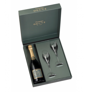 COFFRET 1 BOUTEILLE CHAMPAGNE DEUTZ BRUT CLASSIC+2 FLUTES