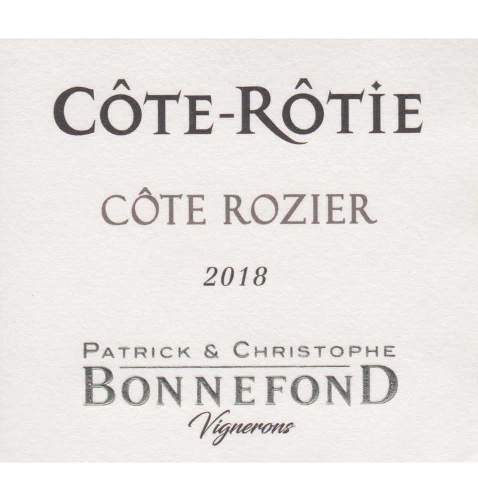 CÔTE ROZIER 2019-75CL-14.5%-AOC CÔTE RÔTIE-BONNEFOND