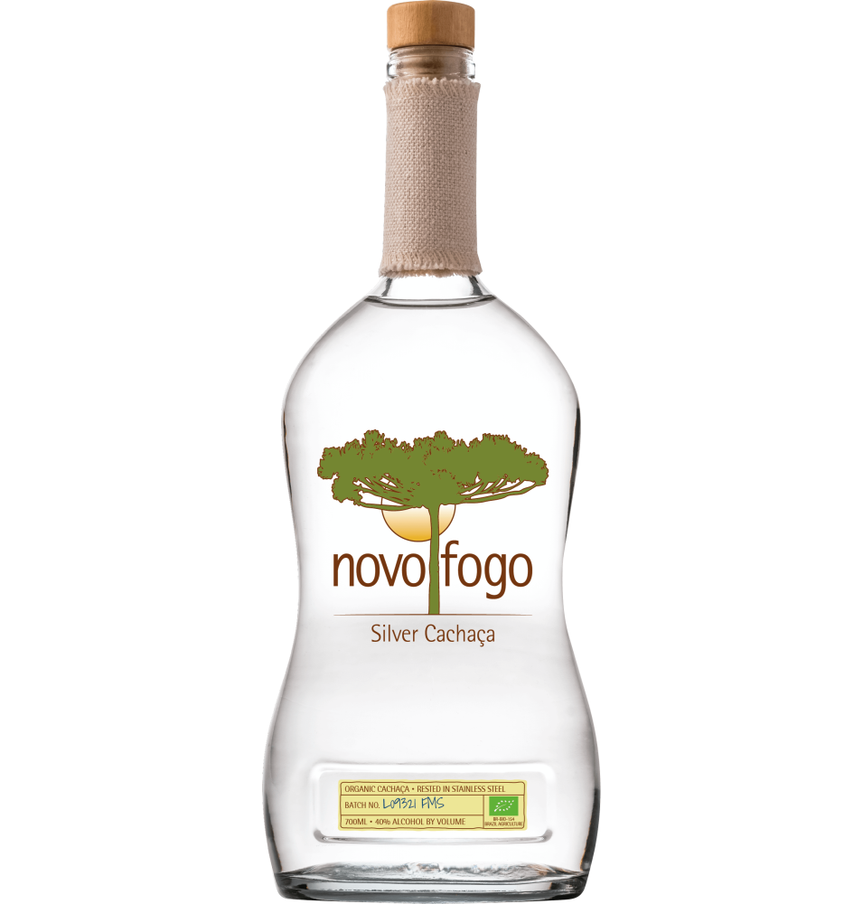 NOVO FOGO SILVER CACHACA-70CL-40%ALC-BIO-BRESIL