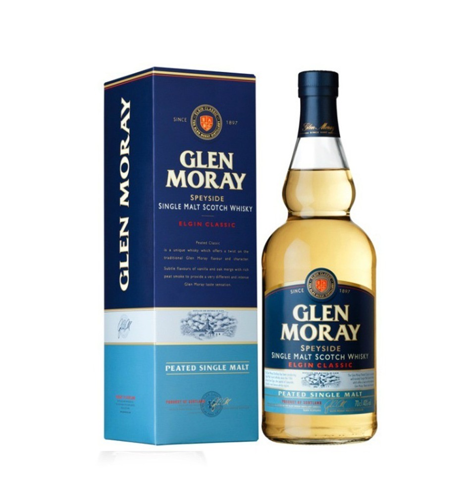 GLEN MORAY PEATED  70CL 40% Alc.