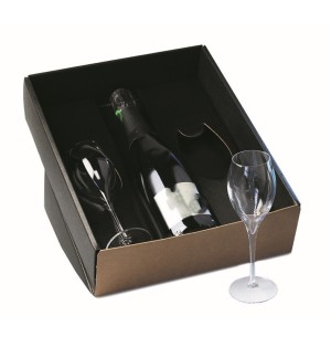 COFFRET CADEAU CHAMPAGNE 2 FLUTES 16CL