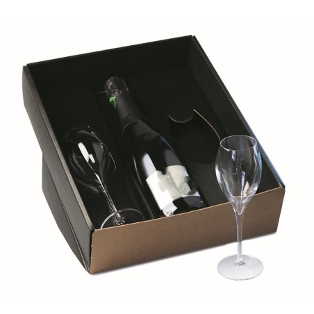 COFFRET CADEAU CHAMPAGNE 2 FLUTES 16CL