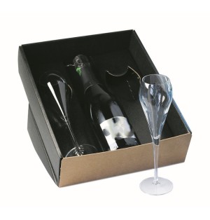 COFFRET CADEAU AVEC 2 FLÛTES SUPER A CHAMPAGNE