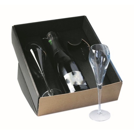 COFFRET CADEAU AVEC 2 FLÛTES SUPER A CHAMPAGNE