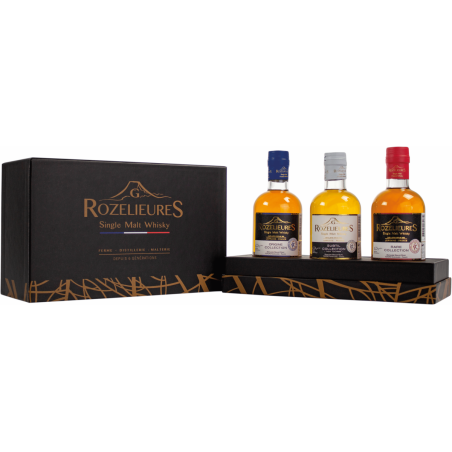 COFFRET GLORIFIER ROZELIEURES 3X20CL-40%ALC- WHISKY FRANCAIS