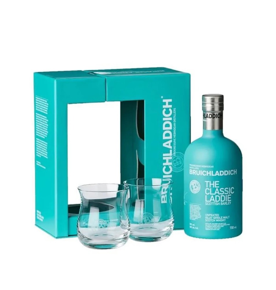 BRUICHLADDICH CLASSIC LADDIE COFFRET + 2 VERRES ISLAY-70CL-50%Alc./Vol.