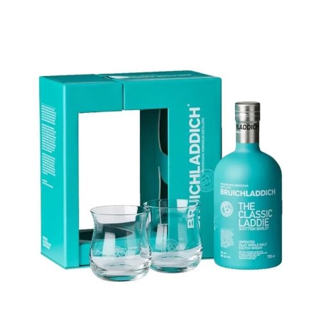 BRUICHLADDICH CLASSIC LADDIE COFFRET + 2 VERRES ISLAY-70CL-50%Alc./Vol.