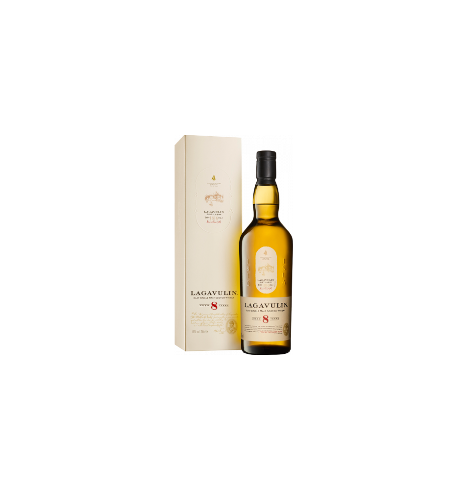 LAGAVULINE 8 ANS-70CL-48%ALC./VOL.-SINGLE MALT-ISLAY-FUMEE